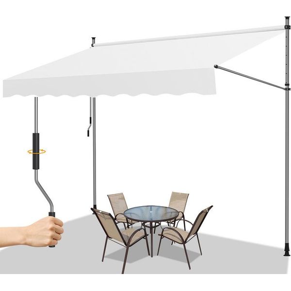 Jiubiaz Tenda Da Sole A Morsetto Tenda Da Sole Retrattile Tenda Da Sole Protezione Solare Balcone Senza Foratura 250X120Cm-image