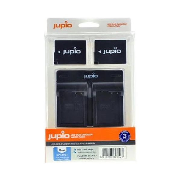 Set Jupio 2X DMW-BLC12E 1200 Mah E Doppio Caricatore Per Panasonic-image