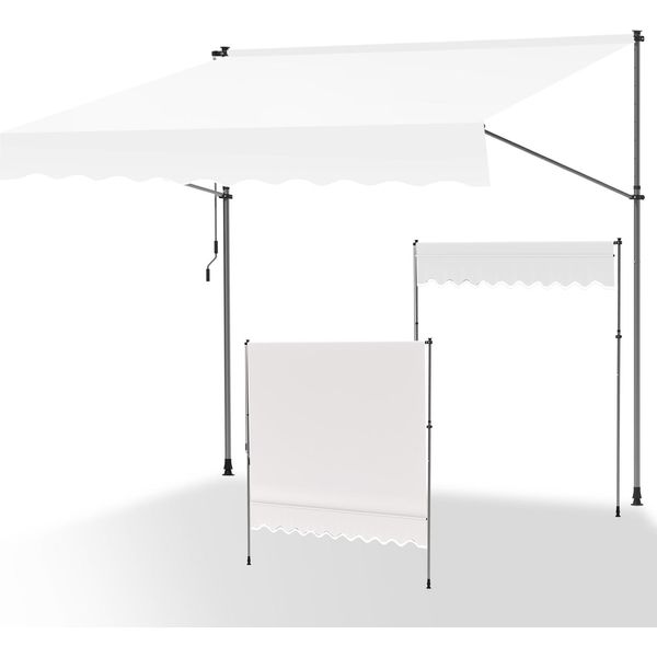 Tenda Da Sole Tolletour Tenda Da Sole Con Morsetti Tenda Da Sole Per Balcone Tende Da Sole Da Giardino Resistenti Ai Raggi Uv Tenda Da Sole Con Braccio Articolato Crema 1,5 M-image