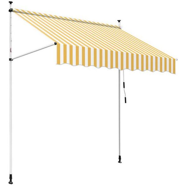 Tenda Da Sole Tolletour Tenda Da Sole Articolata Idrorepellente Per Balcone Tenda Da Sole Per Balcone Protezione Solare Tenda Da Sole A Morsetto Giallo E Bianco 4M-image