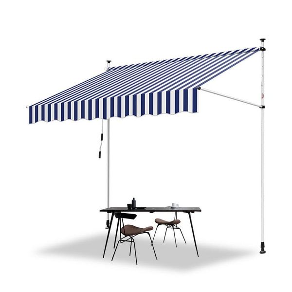 Tenda Da Sole Jopassy Tenda Da Sole Articolata Idrorepellente Per Balcone Tenda Da Sole Per Balcone Protezione Solare Tenda Da Sole A Morsetto Blu E Bianco 2,5 M-image