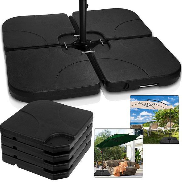 Jopassy Portascialli Set Di 4 Supporti Per Ombrelloni Stabilità Supporto Per Ombrellone Ombrellone A Braccio Nero Fino A 80 Kg 50X50 Cm-image