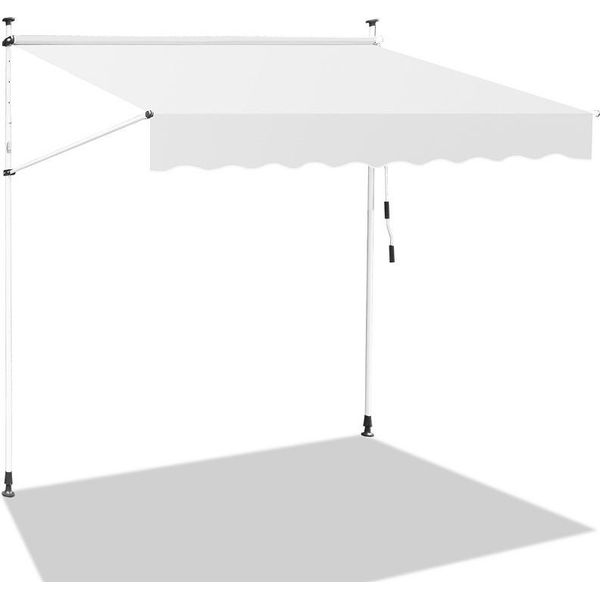 Tenda Da Sole Tolletour Tenda Da Sole Articolata Idrorepellente Per Balcone Tenda Da Sole Per Balcone Protezione Solare Tenda Da Sole A Morsetto Crema 2,5 M-image