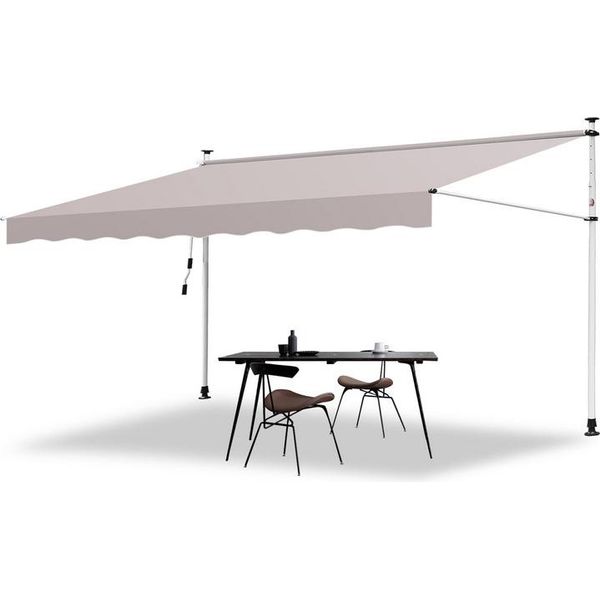 Tenda Da Sole Tolletour Tenda Da Sole Articolata Idrorepellente Per Balcone Tenda Da Sole Per Balcone Protezione Solare Tenda Da Sole Con Morsetti Beige 2M-image