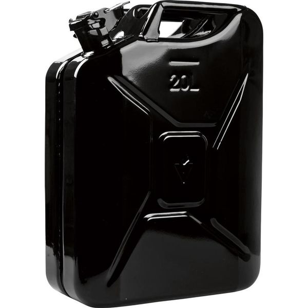 Tanica Carburante 20L Nero Ral 9005 Lamiera D'acciaio 0,9Mm L345Xl165Xh470Mm Valpro-image