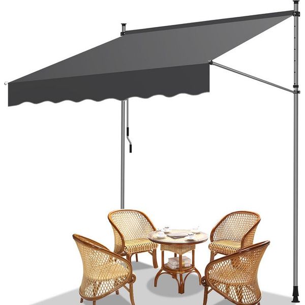 Yakimz Tenda Da Sole A Morsetto Tenda Da Sole Per Balcone Senza Trapano Tenda Da Sole Regolabile In Altezza Tenda Da Sole Resistente Ai Raggi Uv E Idrorepellente 200 Cm Grigio-image