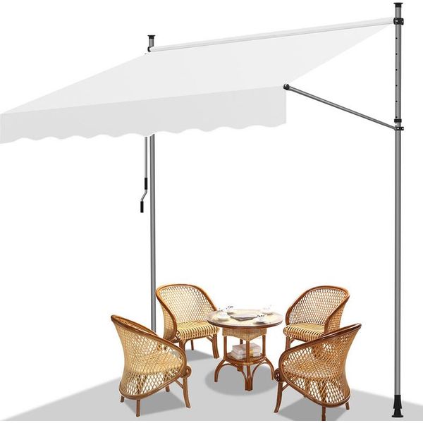 Yakimz Tenda Da Sole A Morsetto Tenda Da Sole Per Balcone Senza Foratura Tenda Da Sole Regolabile In Altezza Resistente Ai Raggi Uv E Idrorepellente 200Cm Crema-image