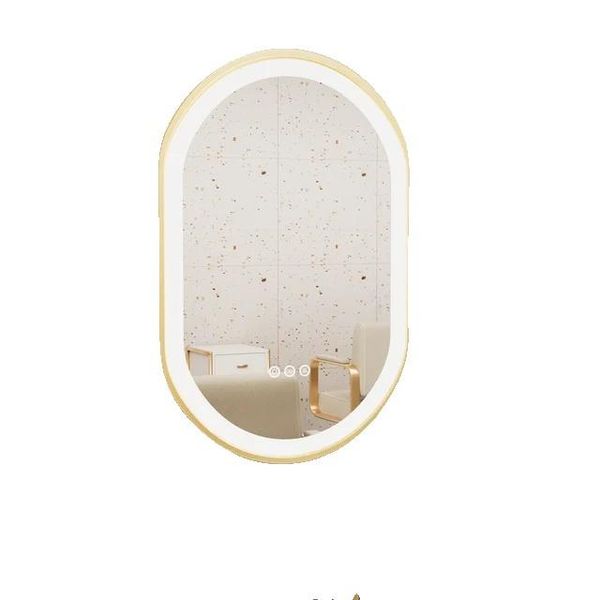 Specchio Da Bagno, Design Ovale, Illuminazione Led, 80X50Cm (32X20Inch)-image
