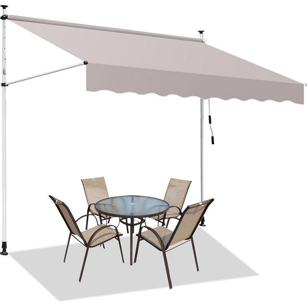 Hengda Tenda Da Sole Idrorepellente Tenda Da Sole Articolata Per Balcone Tenda Da Sole Per Balcone Protezione Solare Tenda Da Sole A Morsetto Beige 1,5 M-image