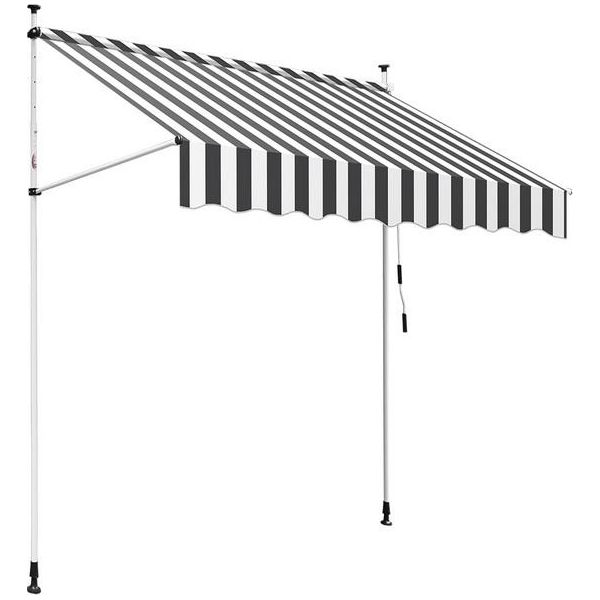 Hengda Tenda Da Sole Tenda Da Sole Articolata Idrorepellente Per Balcone Tenda Da Sole Per Balcone Protezione Solare Tenda Da Sole A Morsetto Bianco E Grigio 2,5 M-image
