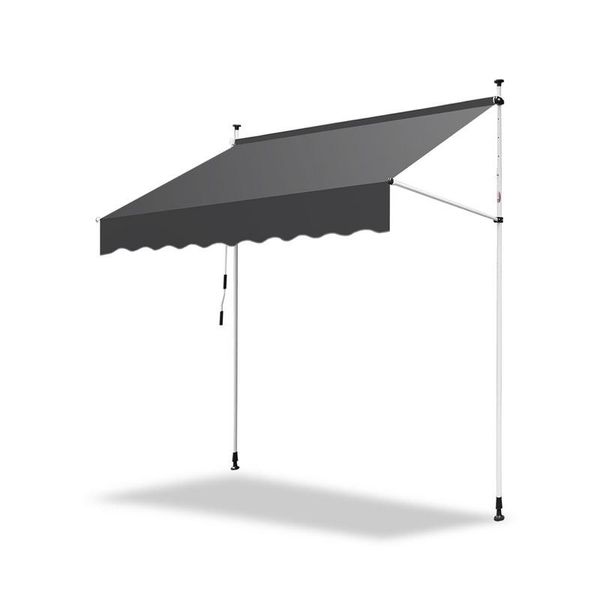 Tenda Da Sole Clanmacy Tenda Da Sole Articolata Idrorepellente Per Balcone Tenda Da Sole Per Balcone Protezione Solare Tenda Da Sole Con Morsetti Grigio 4M-image