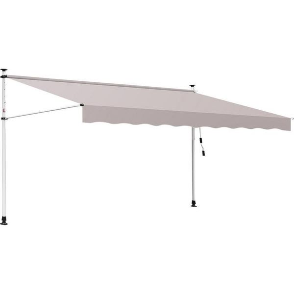 Tenda Da Sole Clanmacy Tenda Da Sole Articolata Idrorepellente Per Balcone Tenda Da Sole Per Balcone Protezione Solare Tenda Da Sole Con Morsetti Beige 1,5 M-image