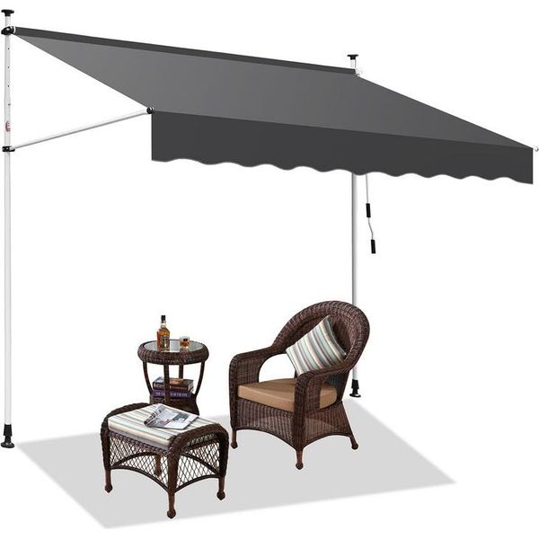 Tenda Da Sole A Morsetto Clanmacy Tenda Da Sole Senza Foratura Tenda Da Sole Per Balcone Regolabile In Altezza Tenda Da Sole Per Balcone 400 Cm Grigio-image