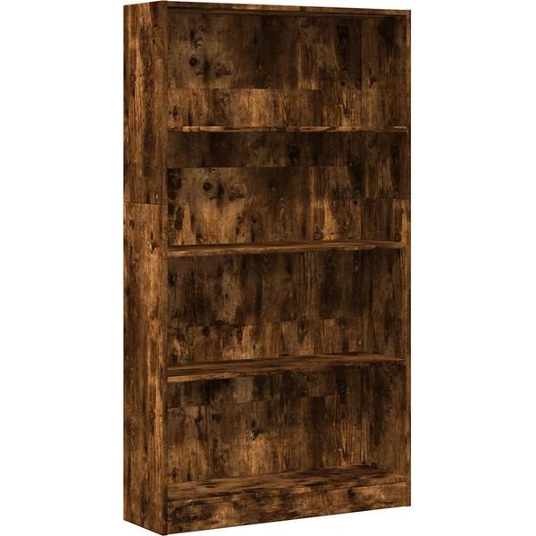 Vidaxl Libreria In Rovere Fumé 80X24X143 Cm Materiale A Base Di Legno-image