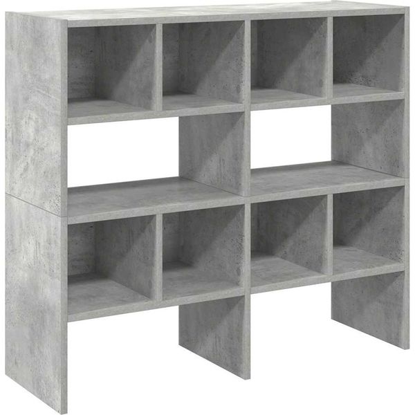 Vidaxl Portascarpe 2 Pezzi Impilabili In Cemento Grigio 89,5X30X40 Cm-image