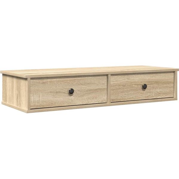 Vidaxl Scaffale A Muro Con Cassetti In Rovere Sonoma 100X37,5X19 Cm-image