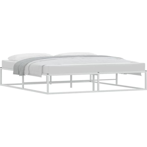 Vidaxl Struttura Letto Senza Materasso Bianco 180X200 Cm In Metallo-image
