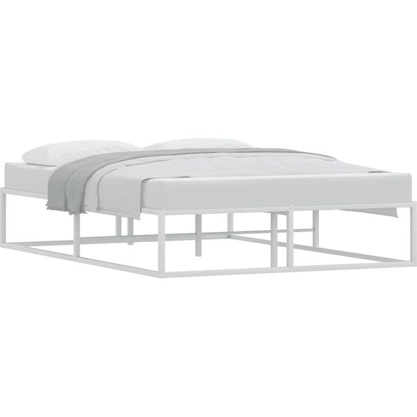 Vidaxl Struttura Letto Senza Materasso Bianco 140X200 Cm In Metallo-image