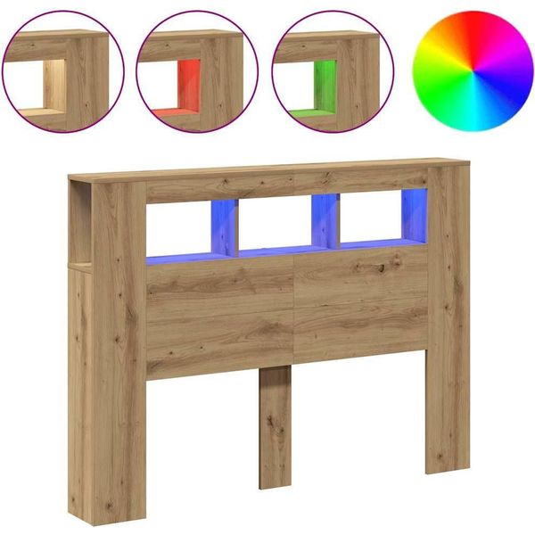 Vidaxl Testata Led Rovere Artigianale 140X18,5X103,5 Cm Materiale A Base Di Legno-image