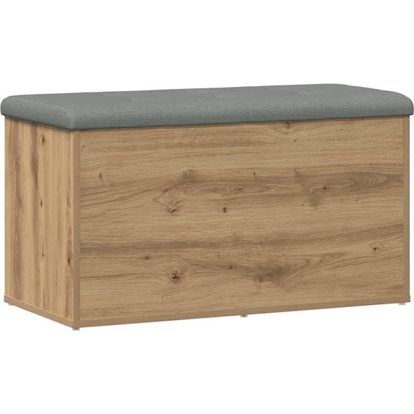 Vidaxl Panca Portaoggetti Rovere Artigianale 82 X 42 X 45 Cm Materiale A Base Di Legno-image
