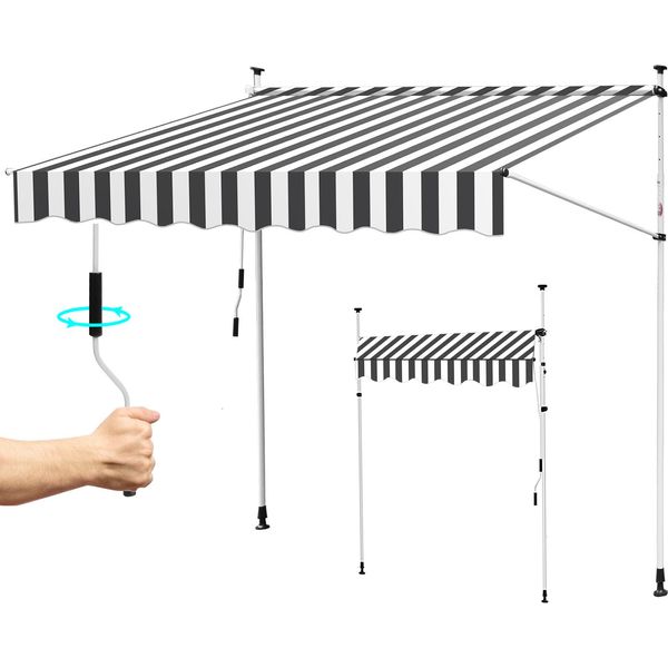 Jayseuw Tenda Da Sole Tenda Da Balcone Resistente Ai Raggi Uv Impermeabile Bianco Grigio 150 Cm-image