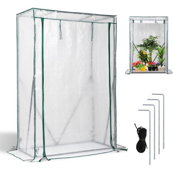 Serra In Plastica Clanmacy Serra Per Pomodori 100X50X150 Cm Serra, Bianca-image