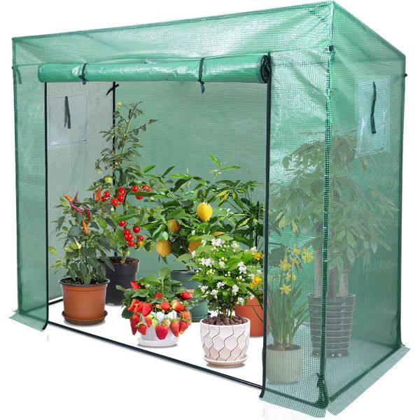Serra In Telo Hengda 140 G/M2, Pe Semitrasparente, Impermeabile E Resistente Alle Intemperie, Bianco, 200X80X150/169 Cm-image
