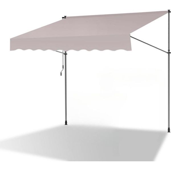 Tenda Da Sole A Pinza Aopunly 200X120Cm Tenda Da Sole Per Balcone Regolabile In Altezza Con Manovella Protezione Solare Senza Foratura Per Terrazza E Balcone Beige-image