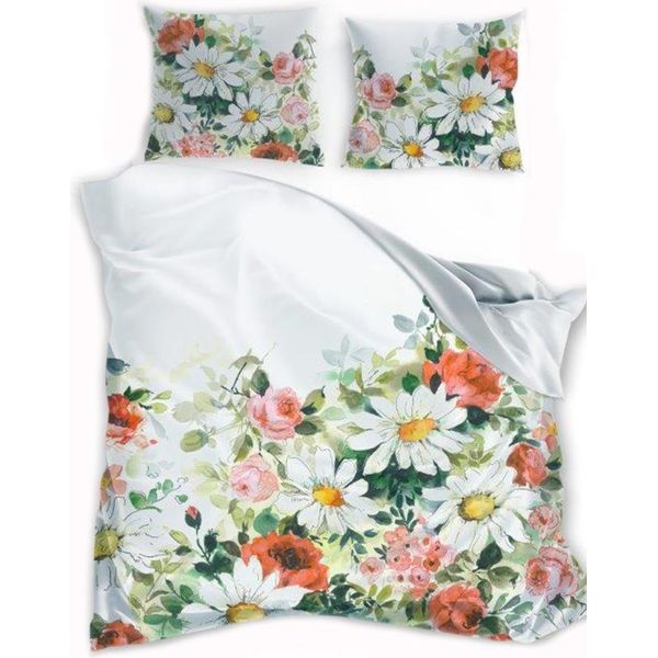 Biancheria Da Letto In Raso 140X200 Stampa Digitale Nobile Flowers Prato Fiorito Multicolore-image