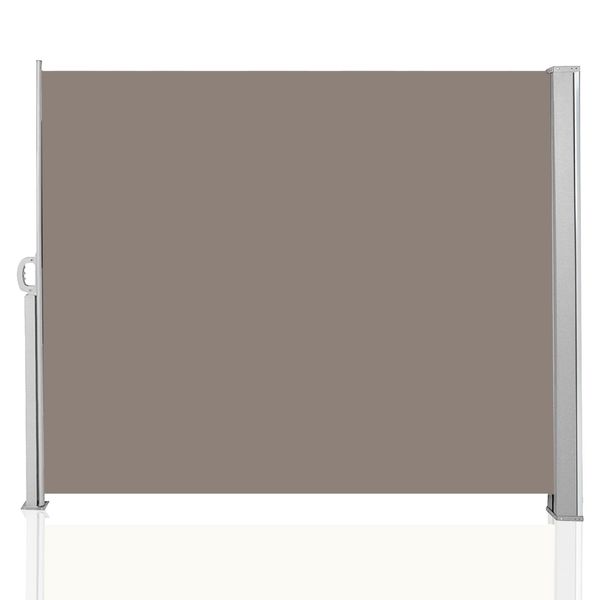 Aopunly Tenda Da Sole Laterale 180X300Cm Schermo Privacy Estensibile Opaco Protezione Solare Tenda Da Sole Balcone Terrazzo Giardino Laterale Tenda A Rullo Frangivento Marrone-image