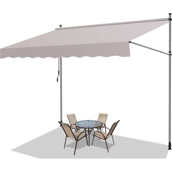 Jayseuw Tenda Da Sole Con Morsetti Tenda Da Sole Per Balcone Resistente Ai Raggi Uv Impermeabile Beige 150 Cm-image