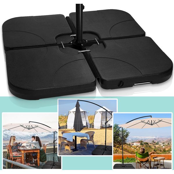 Jayseuw Set Di 4 Supporti Per Ombrelloni Riempibili Con Sabbia/Acqua Fino A 80 Kg Supporto Per Ombrellone In Plastica Hdpe-image