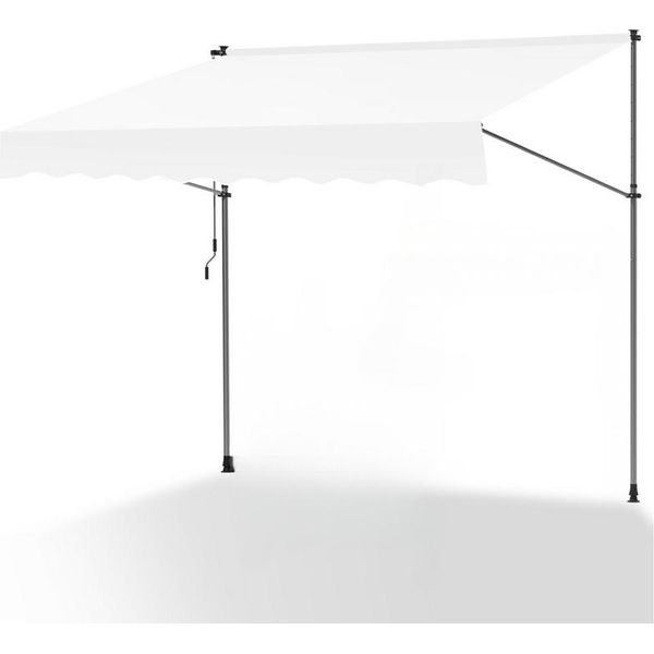 Tenda Da Sole A Pinza Aopunly 250X120Cm Tenda Da Sole Per Balcone Regolabile In Altezza Con Manovella Protezione Solare Senza Foratura Per Terrazza E Balcone Crema-image