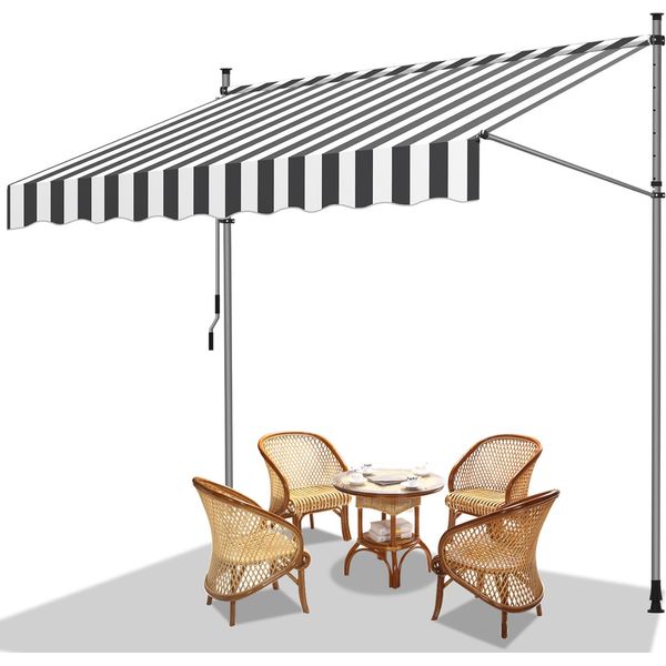 Hengda Tenda Da Sole Tenda Da Balcone Resistente Ai Raggi Uv Impermeabile Bianco Grigio 350 Cm-image