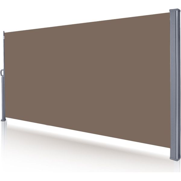 Hengda Tenda Da Sole Laterale 180X300Cm Schermo Privacy Estensibile Opaco Protezione Solare Tenda Da Sole Balcone Terrazza Giardino Laterale Tenda A Rullo Frangivento Marrone-image