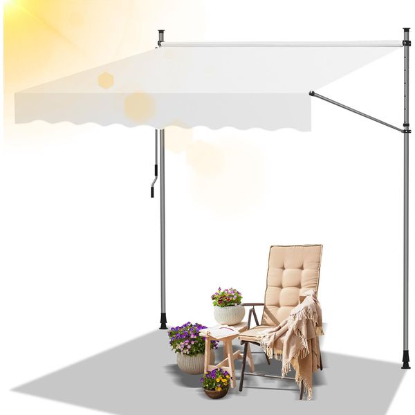 Hengda Tenda Da Sole Tenda Da Balcone Resistente Ai Raggi Uv Impermeabile Crema 250 Cm-image