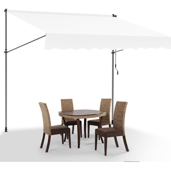 Tenda Da Sole A Morsetto Clanmacy 150X120 Cm Tenda Da Sole Per Balcone Regolabile In Altezza Con Manovella Protezione Solare Senza Forature Per Terrazze E Balconi Crema-image