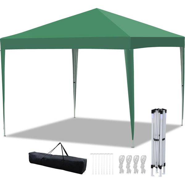 Tolletour Gazebo 3X3M Senza Lati, Gazebo Pieghevole Da Giardino, Protezione Uv, Per Giardino Terrazza Festa Verde-image
