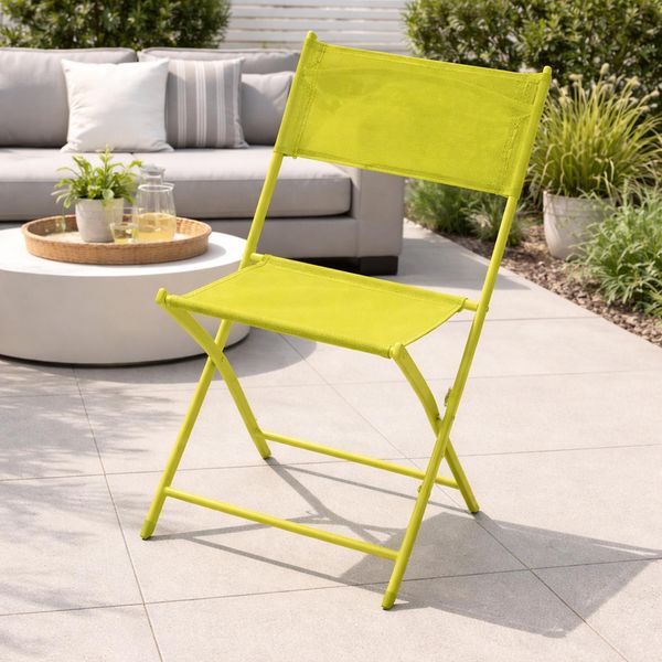 Sedia Pieghevole Da Giardino Sedia Da Campeggio Pieghevole Pieghevole Verde Lime-image