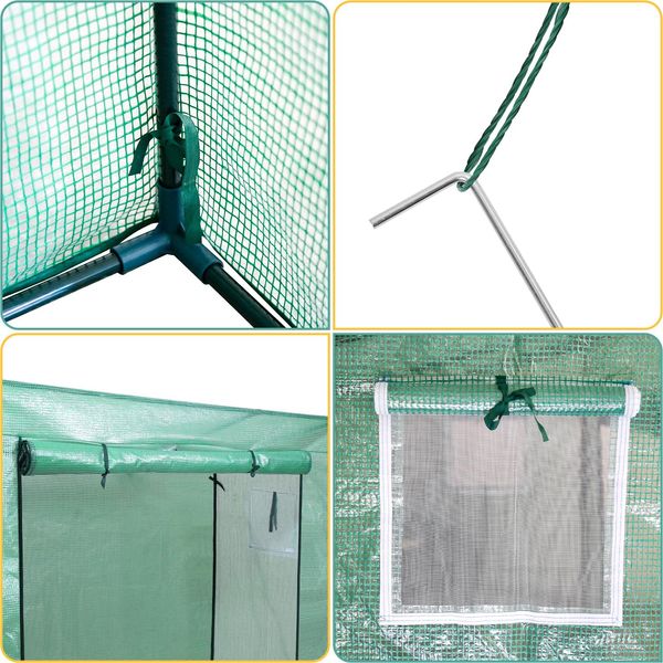 Serra In Plastica Tolletour 140 G/M2, Pe Semitrasparente, Impermeabile E Resistente Alle Intemperie, Verde, 200X80X150/169 Cm-image