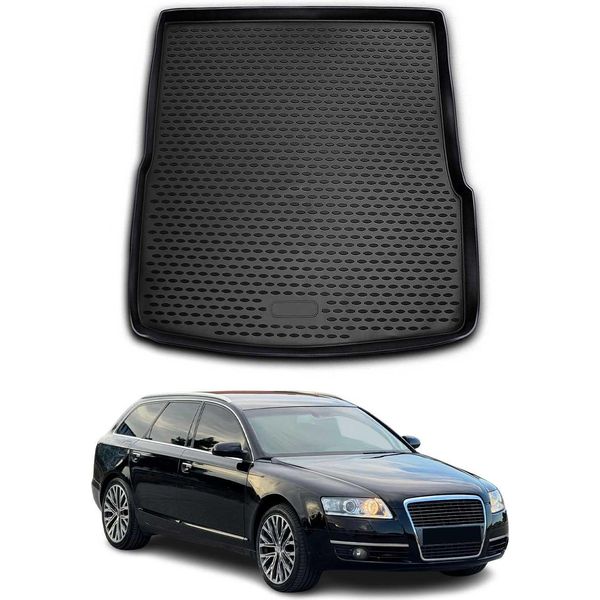 Tappetino Per Bagagliaio Fodera Per Bagagliaio Per Audi A6 Avant Allroad C6 2004-2011 Gomma Tpe-image