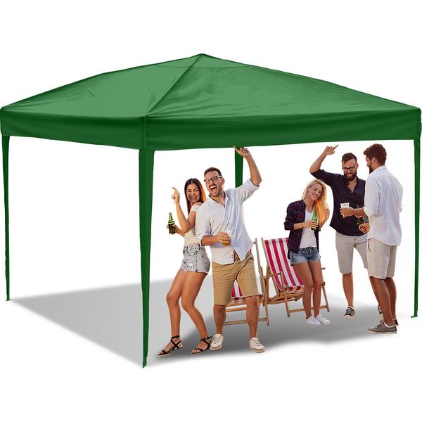 Tolletour Gazebo Pieghevole 3 X 3 M Gazebo Pieghevole Da Giardino, Protezione Uv 50+ Gazebo E Tende Per Feste Senza Lati Verde-image