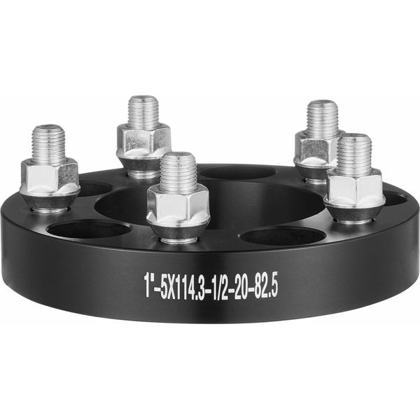 Succebuy Distanziali Ruota 1" 5X4,5"", 5 Adattatori Di Centraggio Ruota Forgiati, Foro 82,5 Mm, Bullone 1/2""-20, Compatibili Con Jeep E Ford, 4 Pezzi Neri"-image