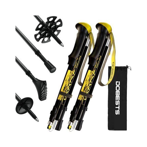 Bastoncini Da Trekking, Nordic Walking In Alluminio E Carbonio, Borsa Per Il Trasporto Con Paraurti In Gomma Aggiuntivo, Bastoncini Da Trekking Leggeri E Pieghevoli Per Uomo E Donna, Regolabili-image