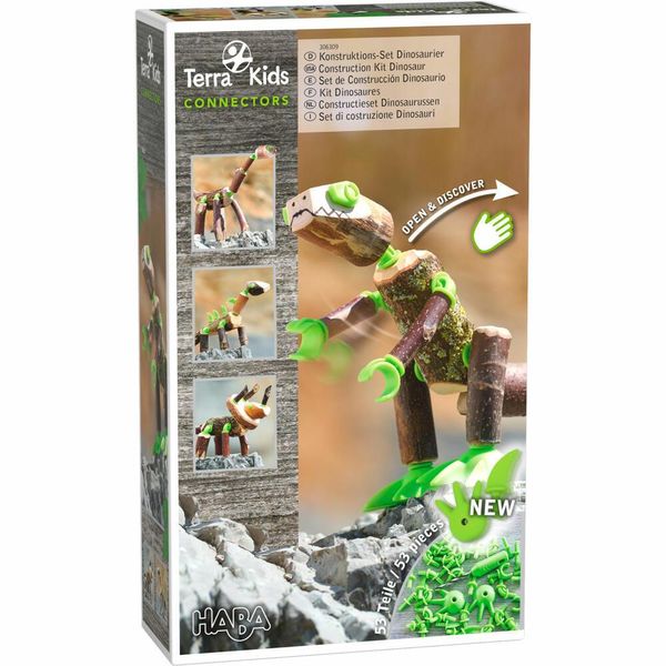 Haba Set Di Costruzione Terra Kids Connectors - Set Di Costruzione Dinosauri-image