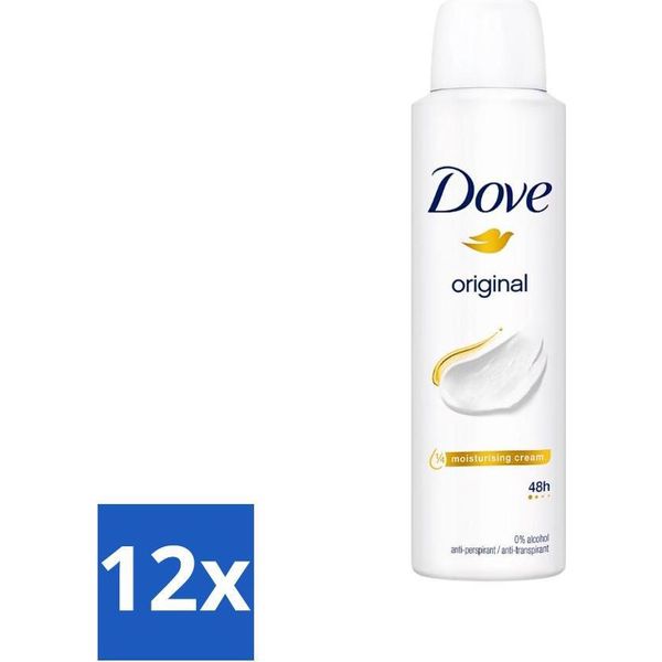 Dove Original - Deodorante Spray - Antitraspirante - 150 Ml - Confezione Risparmio - 12 Pezzi-image