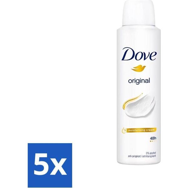 Dove Original - Deodorante Spray - Antitraspirante - 150 Ml - Confezione Risparmio - 5 Pezzi-image