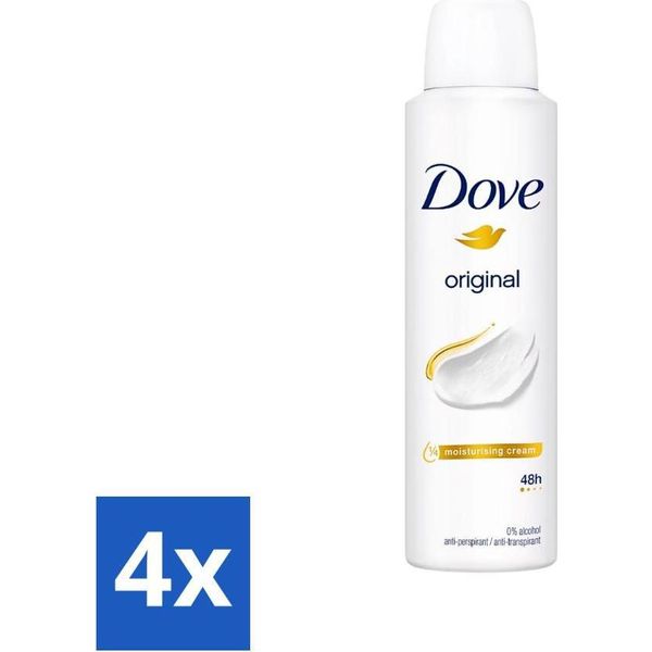 Dove Original - Deodorante Spray - Antitraspirante - 150 Ml - Confezione Risparmio - 4 Pezzi-image
