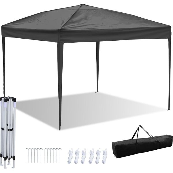 Jayseuw Gazebo Pieghevole, Tendone Impermeabile, Tendoni Per Feste Con Protezione Uv, Gazebo Da Giardino Per Feste In Giardino O In Terrazza, Gazebo Pieghevole 3X3 M Senza Pareti Laterali, Grigio-image