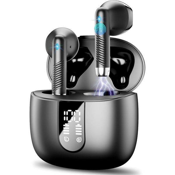 Bluetooth 5.3 In Ear Con Microfono CVC8.0, 40H Wireless Noise Cancelling Earbuds Con 14,2 Millimetri Stereo, 2023 Nuove Cuffie Wireless IP7 Impermeabile USB-C-image